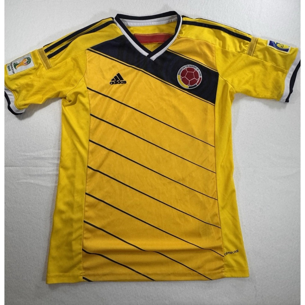 Adidas Climacool Medium Colombia 2014 FIFA World Cup Soccer Jersey With Patch